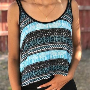 Blue patterned top